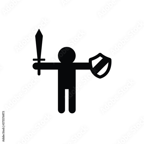 Ancient warrior icon vector, simple sign and symbol