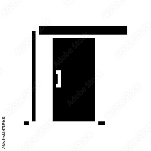 sliding door glyph icon vector. sliding door sign. isolated contour symbol black illustration