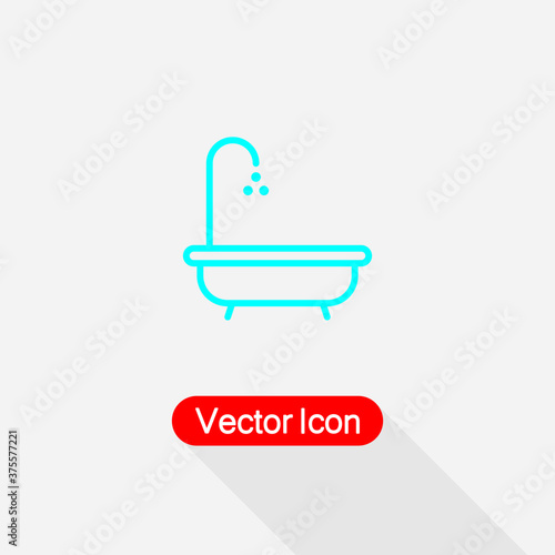 Bath Icon, Bathroom Sign Vector Illustration Eps10