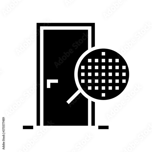 veneer material door glyph icon vector. veneer material door sign. isolated contour symbol black illustration