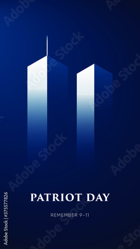 9/11 Patriot Day banner. USA Patriot Day card. September 11, 2001. We will never forget you. Vector design template for Patriot Day.