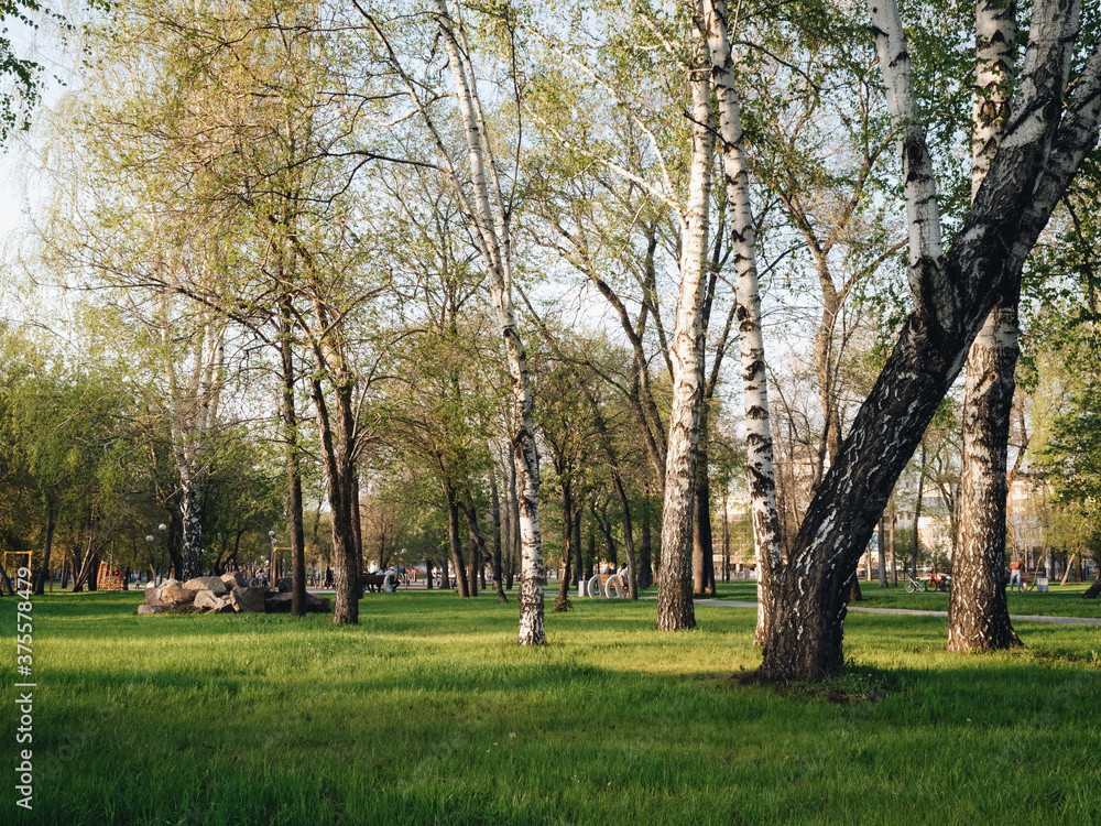 Chelyabinsk city park area with updated architecture and lanscape design. Chelyabinsk city park area with updated architecture and lanscape design.