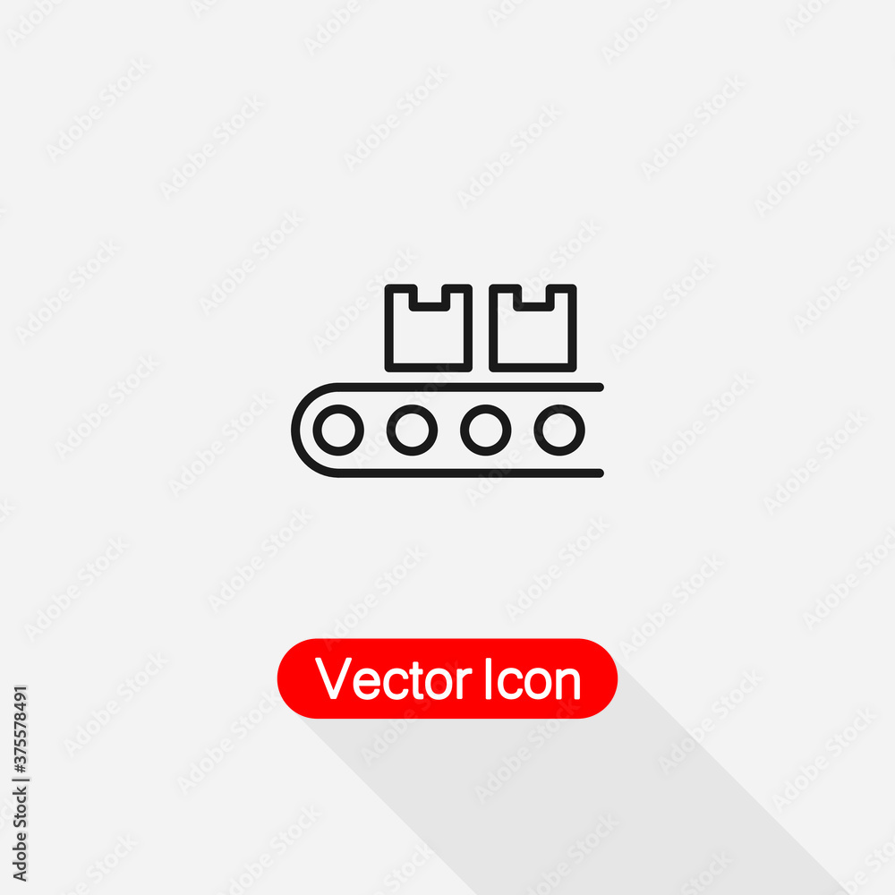 Boxes On The Conveyor Belt Icon, Logistic Icon Vector Illustration Eps10 Boxes On The Conveyor Belt Icon, Logistic Icon Vector Illustration Eps10