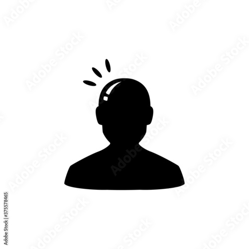 bald head man icon vector, simple sign and symbol