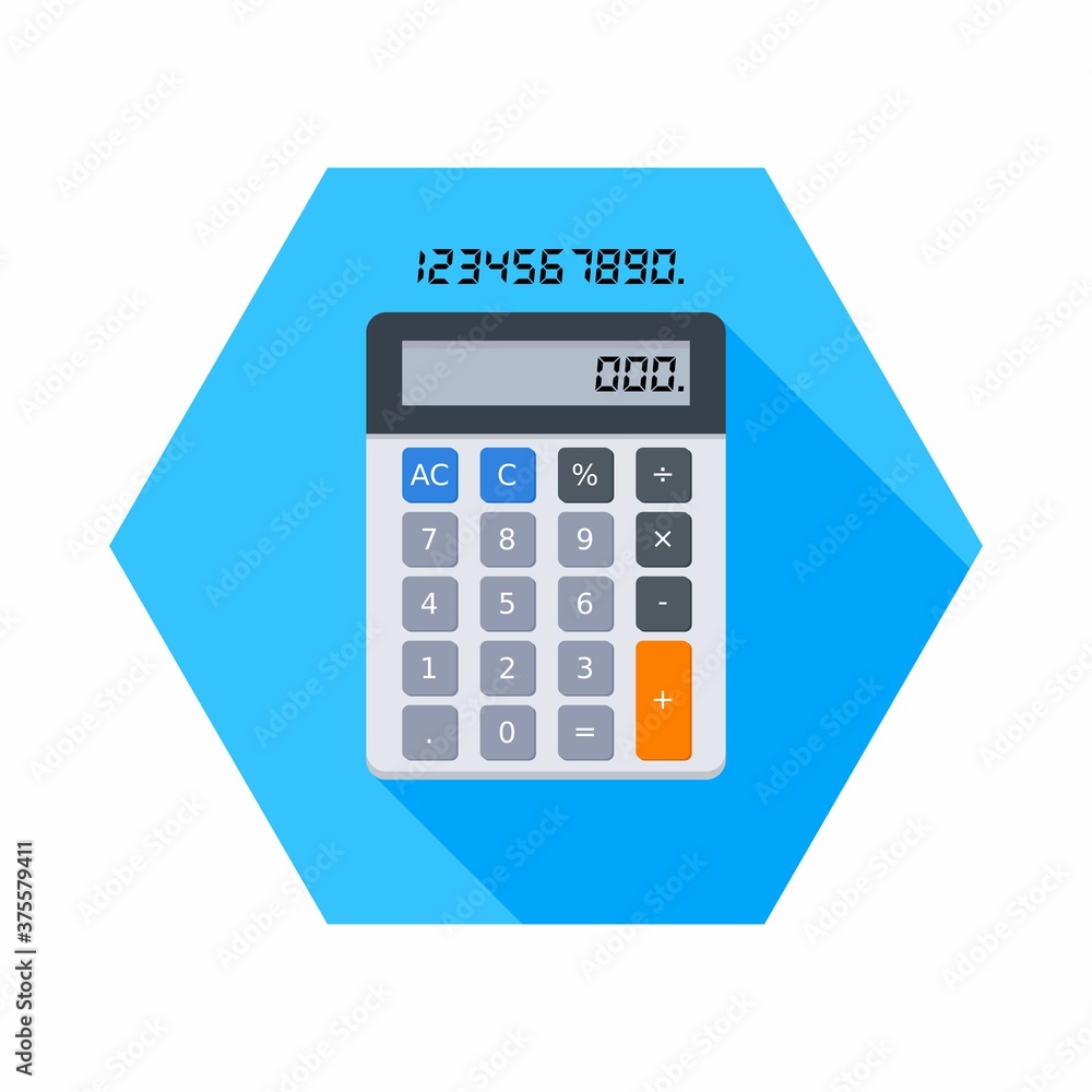 Calculator and Digital number icon vector isolated. Calculator and Digital number icon vector isolated.