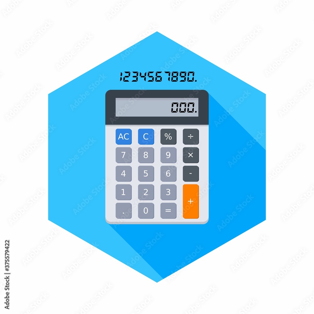 Calculator and Digital number icon vector isolated. Calculator and Digital number icon vector isolated.