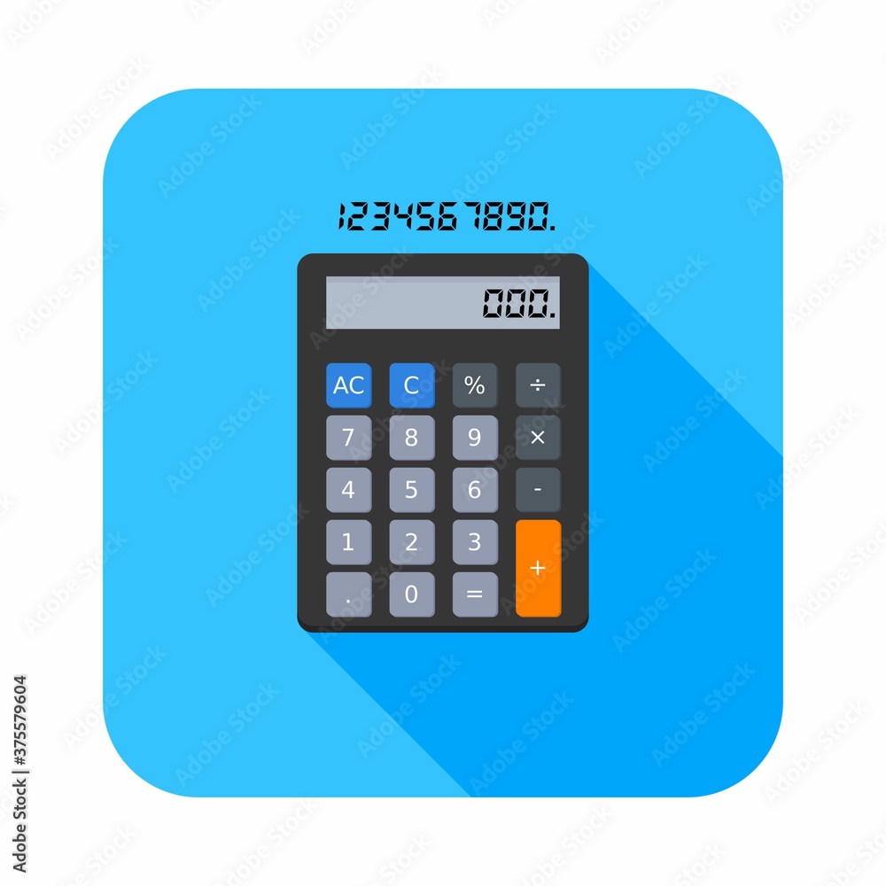 Calculator and Digital number icon vector isolated. Calculator and Digital number icon vector isolated.