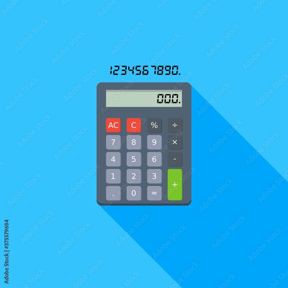 Calculator and Digital number icon vector isolated. Calculator and Digital number icon vector isolated.