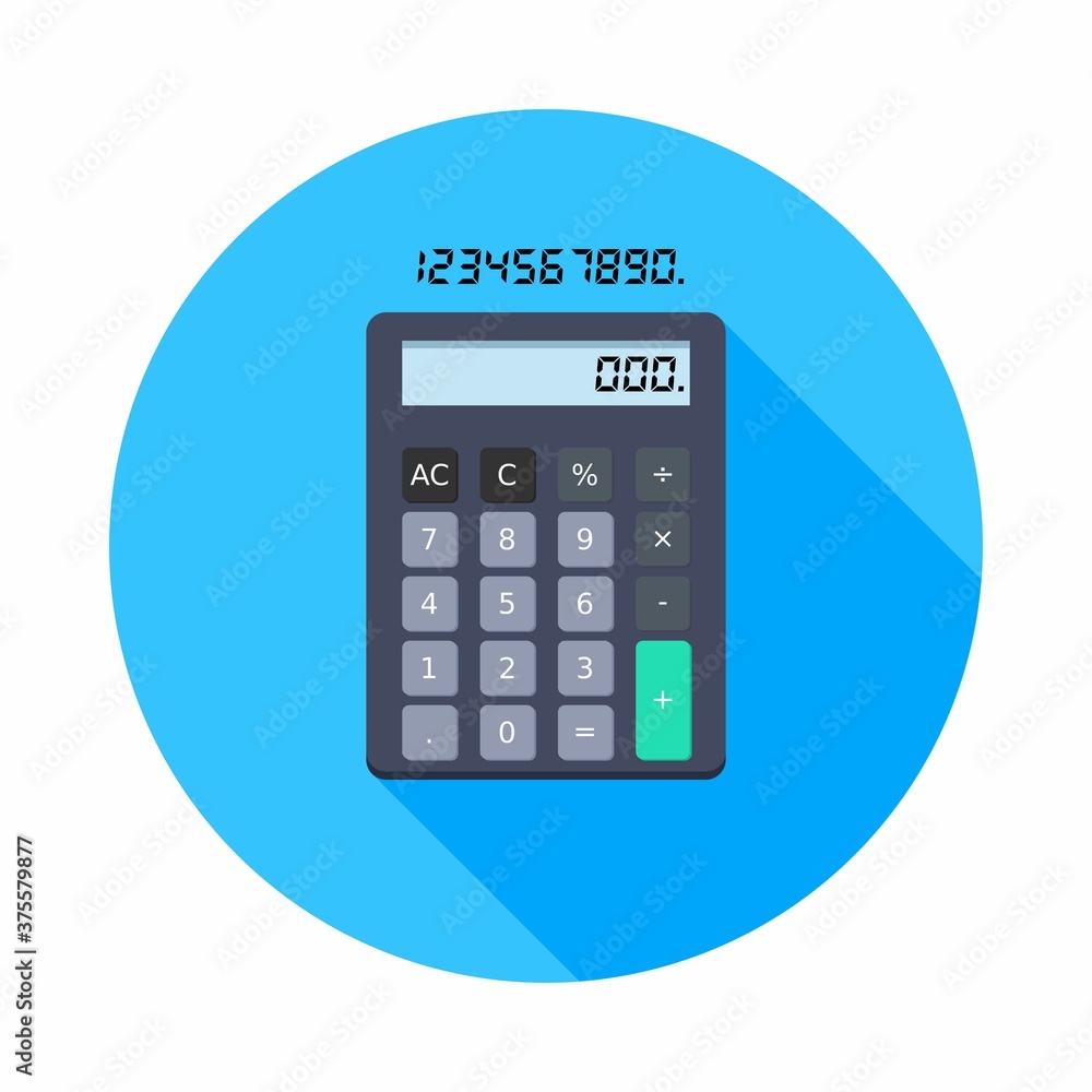Calculator and Digital number icon vector isolated. Calculator and Digital number icon vector isolated.