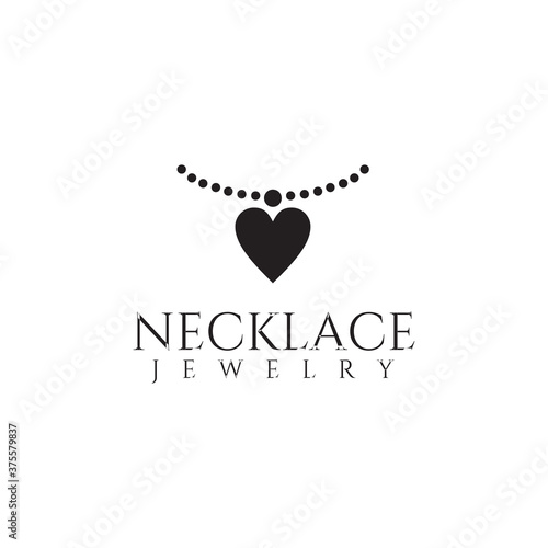Necklace jewelry logo design template