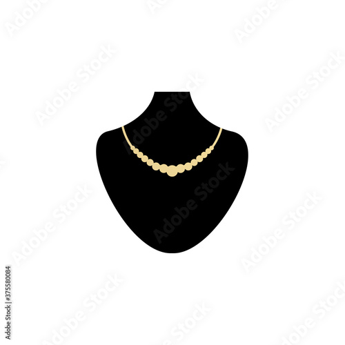 Necklace jewelry logo design template