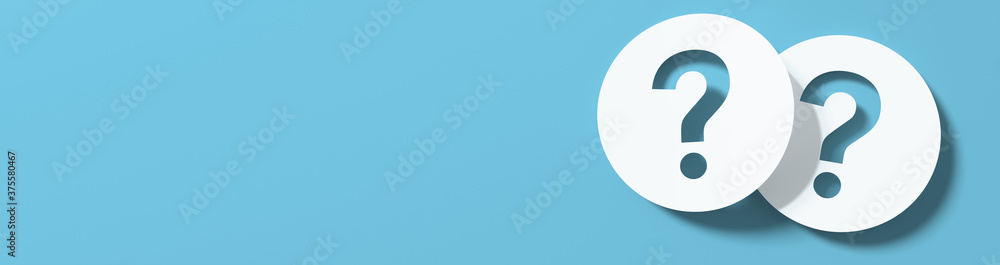 Question mark in front of a red color wall background. Business support concept - 3D Rendering. Question mark in front of a red color wall background. Business support concept - 3D Rendering.