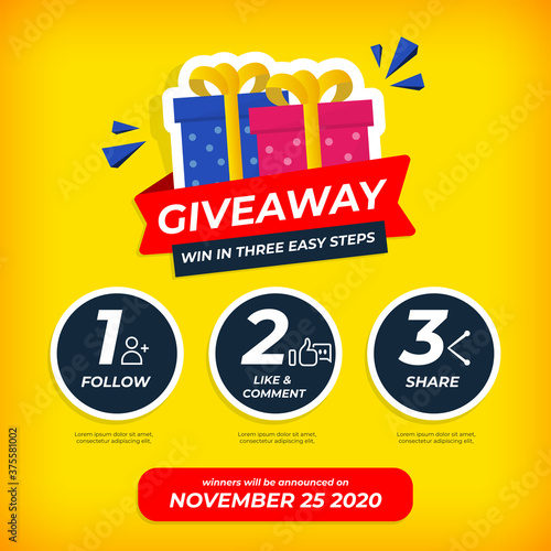 Giveaway Template For Social Media Post With Yellow Colour