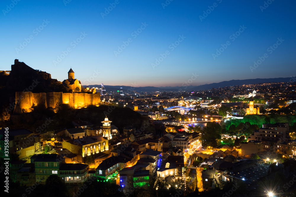 Fototapeta premium View from Lookout Point onto Tbilisi during Sunset, Georgia