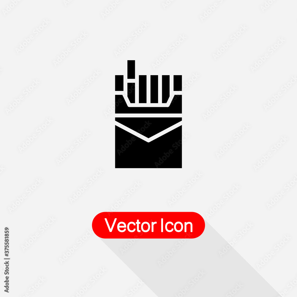 Cigarette Icon, Pack Of Cigarettes Icon Vector Illustration Eps10