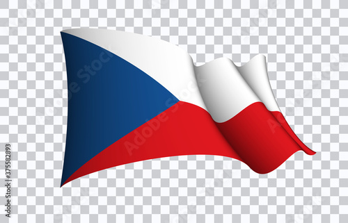 Free Download Czechia flag state symbol isolated on background national banner. Greeting card National Independence Day of the Czech Republic. Illustration banner with realistic state flag. - GFXLoad