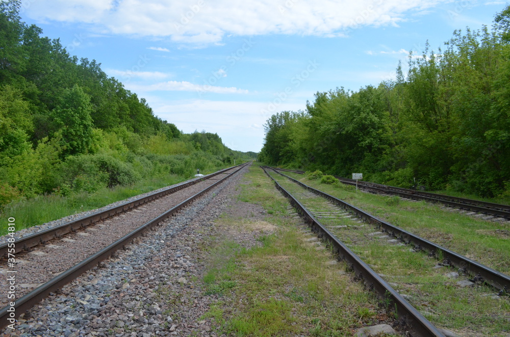 railway tracks that go into the distance