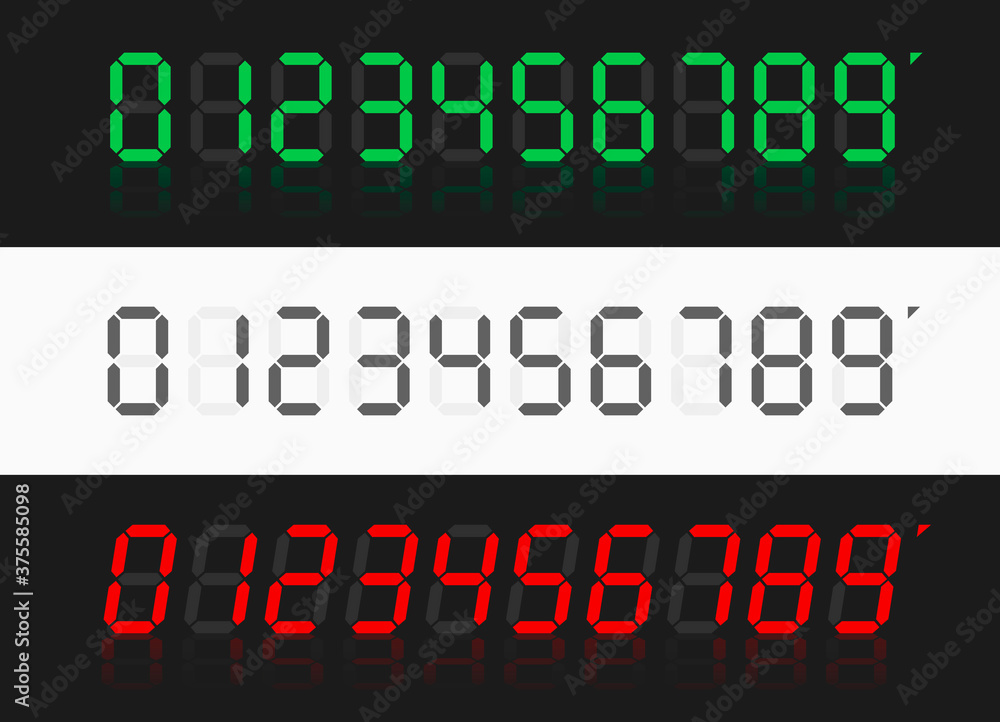 Calculator digital numbers. Digital numbers set. Vector illustration