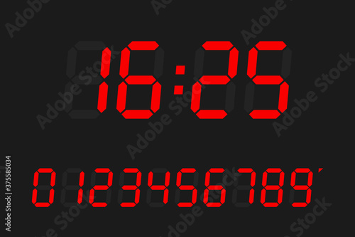 Calculator digital numbers. Digital numbers set. Vector illustration