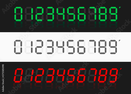 Calculator digital numbers. Digital numbers set. Vector illustration