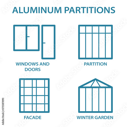 Metal products for the home. Icons set