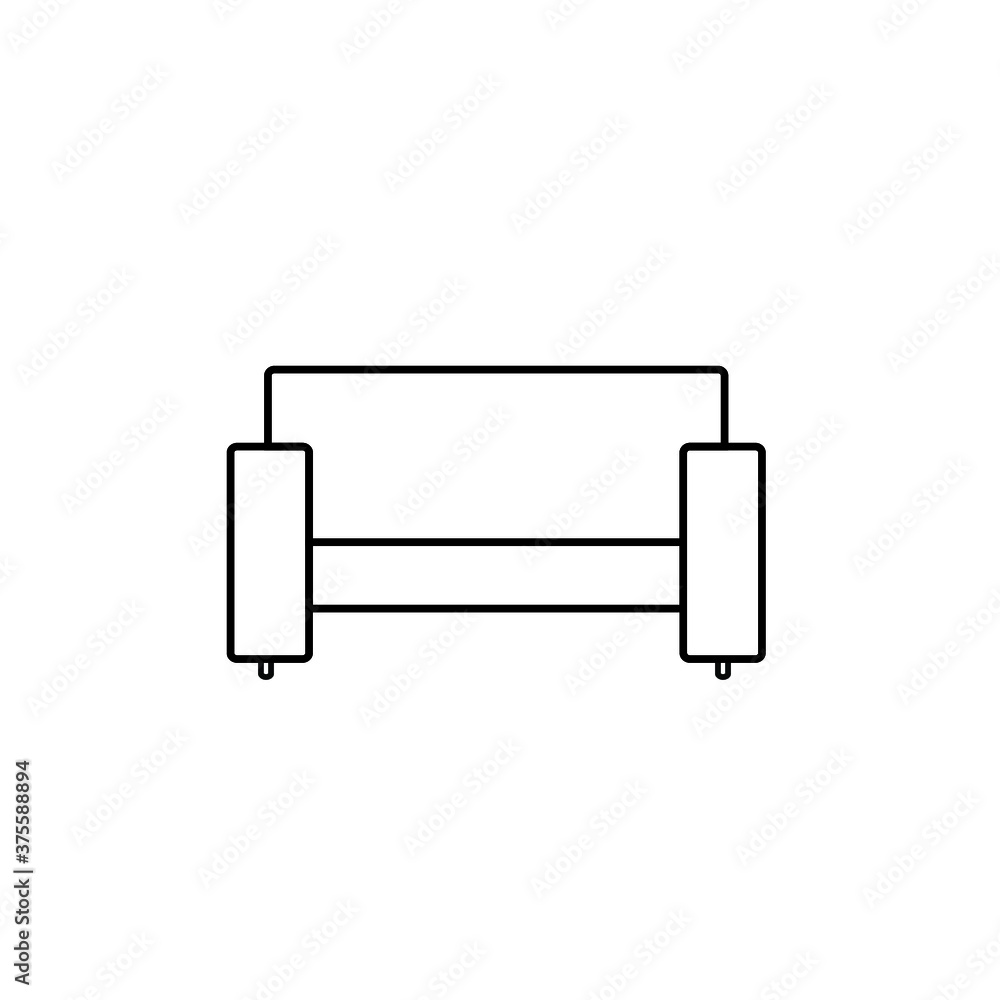 Sofa icons black line isolated on white background. Simple icon for furniture site. Sofa icons black line isolated on white background. Simple icon for furniture site.