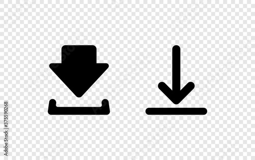 Download icons. Download or upload vector icons, isolated. Arrow buttons. Vector illustration