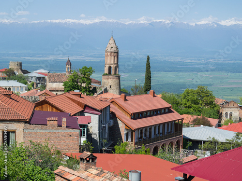 Wallpaper Mural Panorama of Sighnaghi and Caucasus Mountains, Georgia Torontodigital.ca