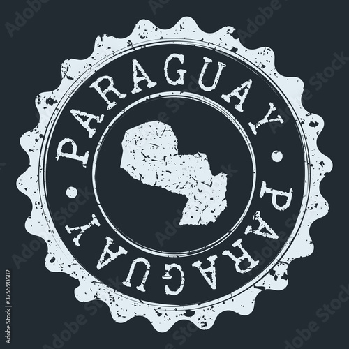 Paraguay Seal. Silhouette Postal Passport Stamp. Round Vector Icon Postmark.