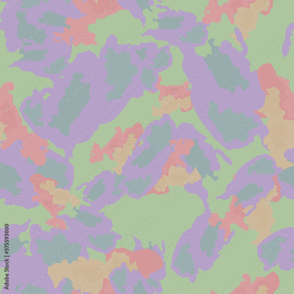UFO camouflage of various shades of violet, green and pink colors UFO camouflage of various shades of violet, green and pink colors