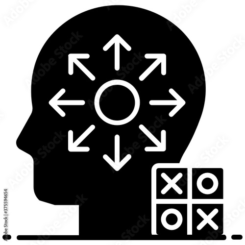 
Lateral thinking, icon of logical thinking process 
