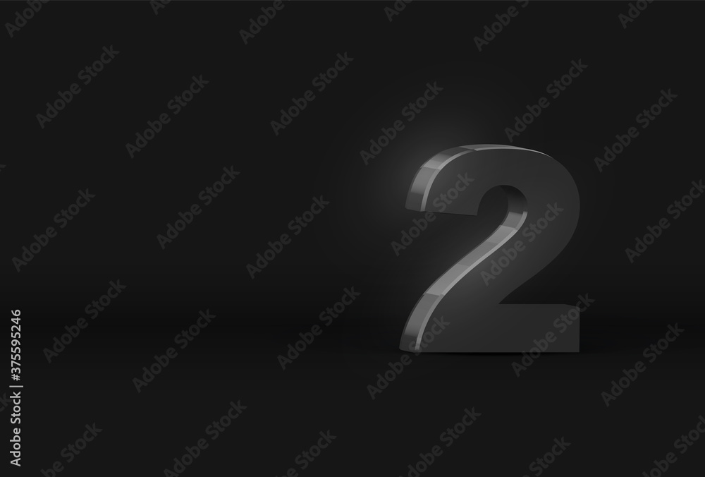 High detailed 3D dark gray character, on black background, vector illustration High detailed 3D dark gray character, on black background, vector illustration