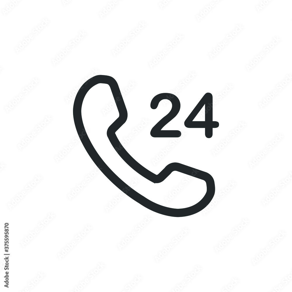 24 Hours call icon vector. Vector graphic design template illustration 24 Hours call icon vector. Vector graphic design template illustration