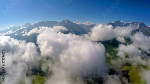 Caucasus, Ossetia. Kurtat gorge. View from Dashsar mountain.