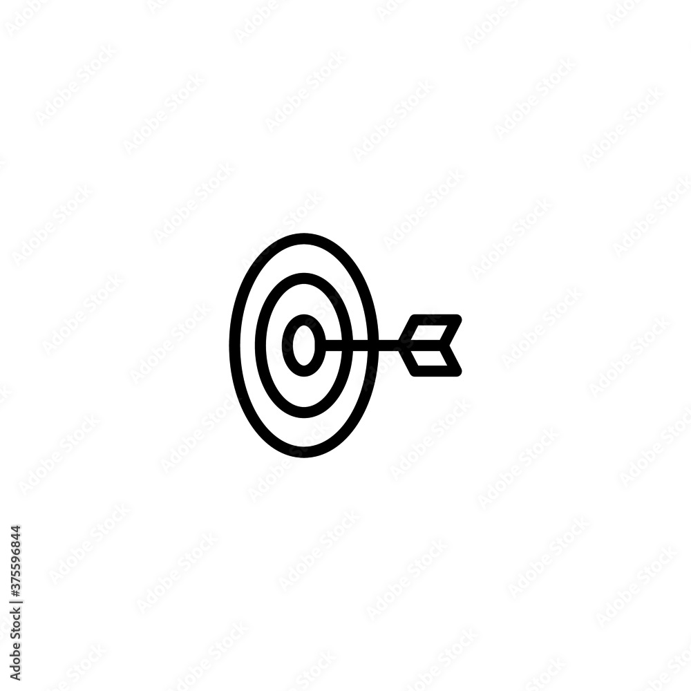 Target Icon in black line style icon, style isolated on white background Target Icon in black line style icon, style isolated on white background