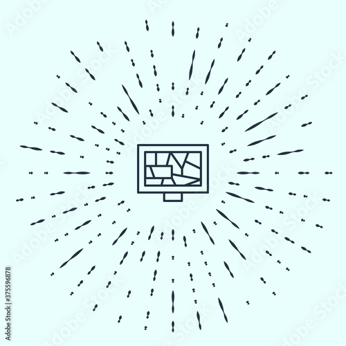 Black line Picture art icon isolated on grey background. Abstract circle random dots. Vector.