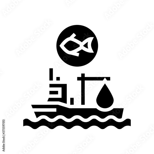 fishing ship glyph icon vector. fishing ship sign. isolated contour symbol black illustration