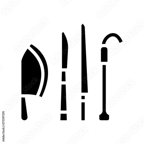 knives kitchen utensil glyph icon vector. knives kitchen utensil sign. isolated contour symbol black illustration