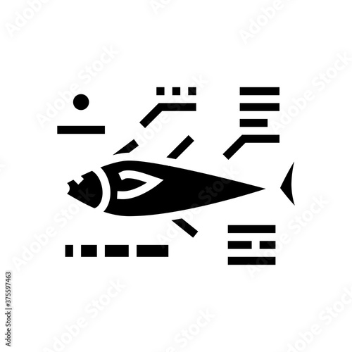 tuna fish characteristics glyph icon vector. tuna fish characteristics sign. isolated contour symbol black illustration