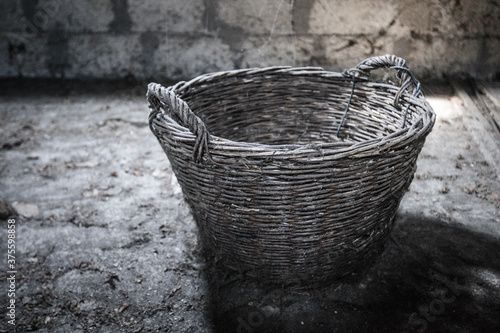 Spooky scene on old abandoned rustic attic