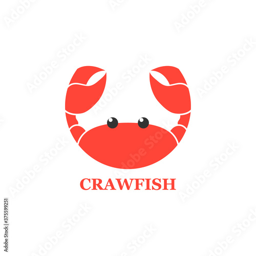 Crab head icon. Cartoon cut crab vector illustration isolated on white. Sea food concept.