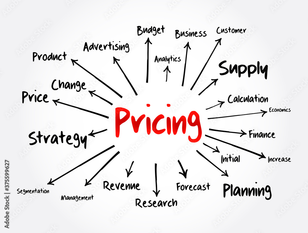 Obraz premium Pricing mind map flowchart, business concept for presentations and reports