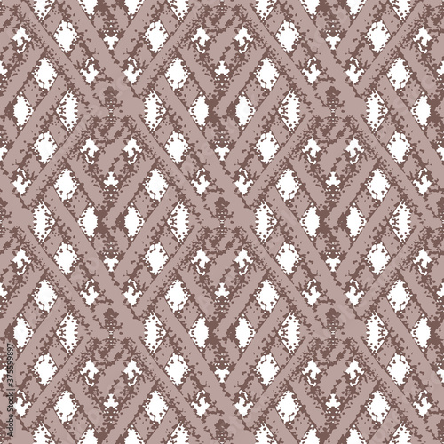 Vector braid effect damask weave seamless interlace pattern background. Woven style ribbon plait lattice on white backdrop. Geometric baroque knotwork Elegant all over print for packaging