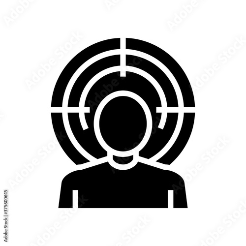 mania psychological problems glyph icon vector. mania psychological problems sign. isolated contour symbol black illustration
