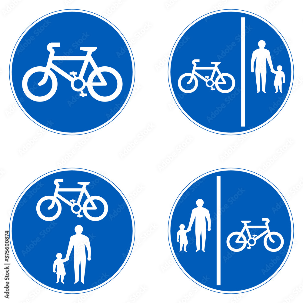 Road Pedestrian and Bicycle Signs