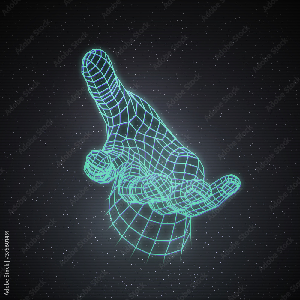 © DGTL Graphics sro - Retro 80s Futuristic Deep Space Design. Polygonal Human Hand With Offering Help Gesture © DGTL Graphics sro - Retro 80s Futuristic Deep Space Design. Polygonal Human Hand With Offering Help Gesture