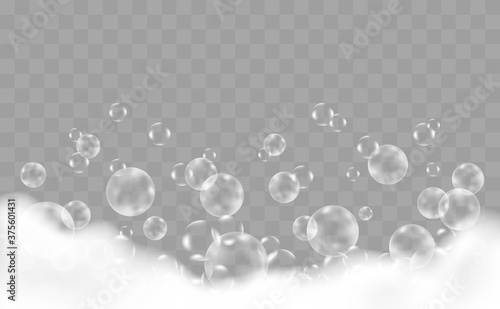 Bath Foam With Bubbles Over Checkered Background