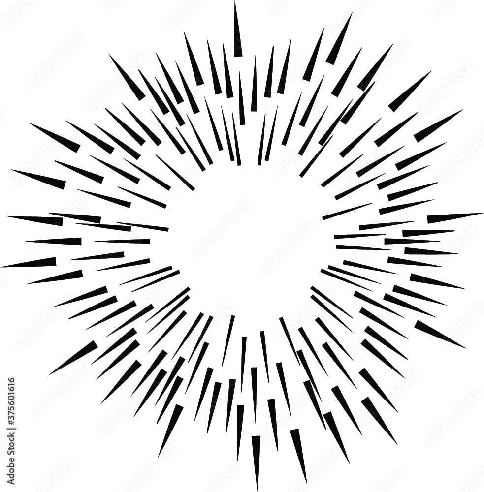 Radial Lines in Circle Form for comic books . Explosion background . Vector Illustration . Vintage round Logo . Handwritten Design element . Abstract Geometric shape . Sunburst . Radial Lines in Circle Form for comic books . Explosion background . Vector Illustration . Vintage round Logo . Handwritten Design element . Abstract Geometric shape . Sunburst .