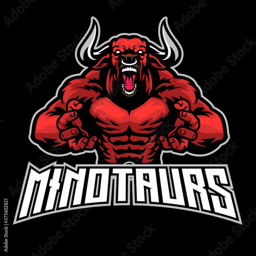 angry bull minotaur esport mascot