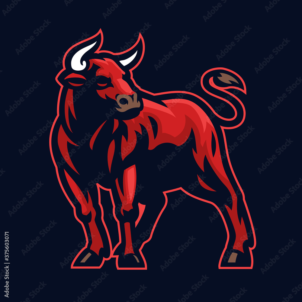 Obraz premium red big bull mascot